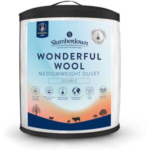 Slumberdown Wonderful Wool 7/9 tog Cotton Cover Duvet White Double Image