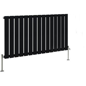 Belfry Heating Adah Horizontal Single Flat Panel Radiator Black 600mm H x 1020mm W x 52mm D Image