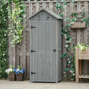 Dakota Fields 2.5 ft. W x 1.8 ft. D Solid Wood Tongue & Groove Steep Slope Tool Shed Grey 77cm W X 45cm D Image