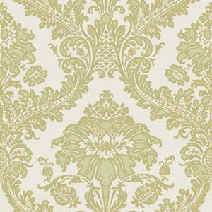Mercer41 Lecia 10m x 53cm 3D Embossed Metallic Finish Wallpaper Roll Gold/Cream 1,000cm L X 53cm W Image