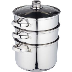 KitchenCraft Clearview 3 Tier Steamer Basket Silver 18 cm Image