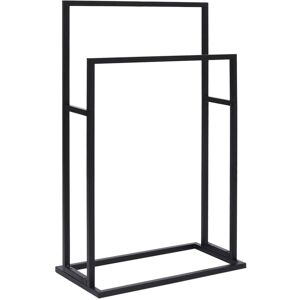 Ebern Designs Brandalynn Free Standing Towel Rack Black 78.5cm H X 48cm L X 24cm D Image