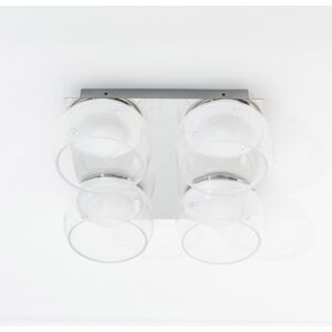 Fairmont Park Adelyna Glass LED Flush Mount Chrome/Clear 11cm H X 28cm W X 28cm D Image
