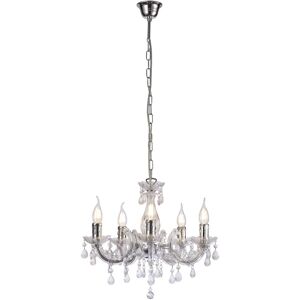 Rosdorf Park Grantham 5-Light Candle Style Chandelier Polished Chrome 48cm H X 48cm W X 48cm D Image