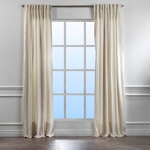Noine Home Deco 100% Blackout Textured Extra Long & Extra Wide Decorative Curtain - Single Panel Cream 260cm Width x 265cm Drop Image