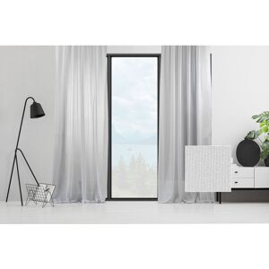 Noine Home Deco Polyester Sheer Curtain Panel Pair Light Grey 140cm Width x 475cm Drop Image