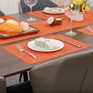 Ebern Designs Polyvinyl Chloride Striped Placemat Orange 30cm W X 45cm L X 0.25cm D Image