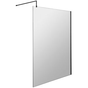 Nuie Wetroom Screens 8mm Aluminium Black 185cm H x 120cm W x 1.4cm D Image