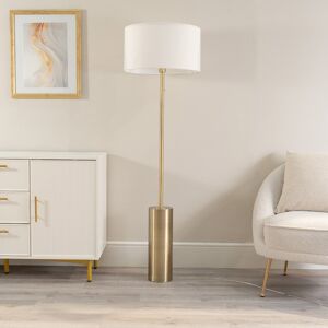 Fairmont Park Alizander Adalize 150cm Traditional Floor Lamp Antique Brass/White 150cm H X 45cm W X 45cm D Image