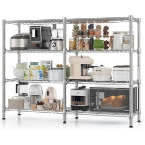 Himimi Yelena 152cm W Metal Shelving Unit Polished Chrome 152cm H X 152cm W X 35cm D Image