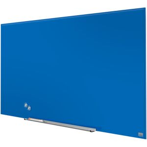 Nobo Wall Mounted Magnetic Glass Board Blue 38.1cm H x 67.7cm L Image