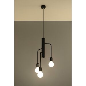 Brayden Studio Carlsen 3 - Light Cluster Bulb Pendant Black 50cm H X 25cm W X 25cm D Image