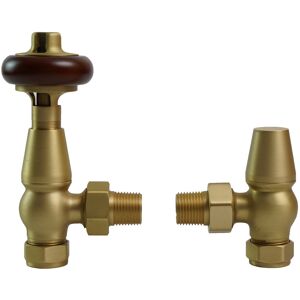 Belfry Bathroom Traditional TRV Thermostatic Radiator Valves Brushed Brass Image