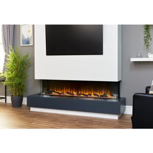 Adam Recessed Wall Mounted Electric Fire Black 49cm H x 155.4cm W x 23.5cm D Image
