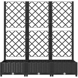Rosalind Wheeler Garden Planter With Trellis Black 121.5cm H x 120cm W x 40cm D Image