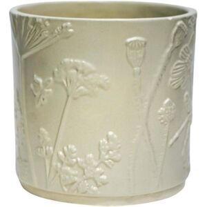 Letizia ClassicLiving x Kew Indoor Stoneware Meadow Planter Olive D21cm Ivory 24 cm H x 24 cm W x 24 cm D Image