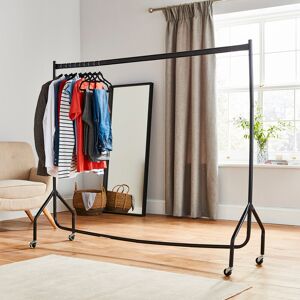 Wayfair Basics™ Clothes Rail Superior Heavy Duty Rack With Wheels Black 150cm H x 180cm W x 46.5cm D Image