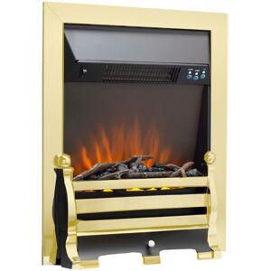 Belfry Heating Finbar 48Cm W Electric Inset Fire Brass 59cm H X 48cm W X 16cm D Image