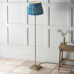 ClassicLiving Lila Brass Floor Lamp and grey shade Antique Brass/Blue 161cm H X 40cm W X 40cm D Image