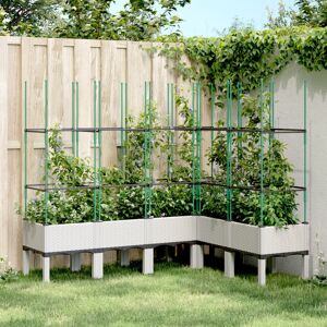 August Grove Garden Planter With Trellis Grey 160X120x142.5 Cm PP White 142.5cm H X 160cm W X 120cm D Image