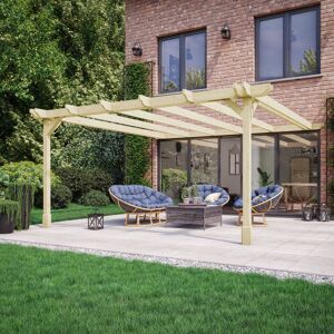 Rosalind Wheeler Clite Wood Pergola Light Brown 270cm H x 240cm W x 300cm D Image