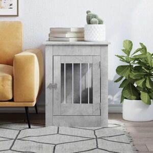 Archie & Oscar Dog Crate Furniture Old Wood 45X62x59 Cm Engineered Wood Concrete Grey 68cm H x 55cm W x 80cm D Image
