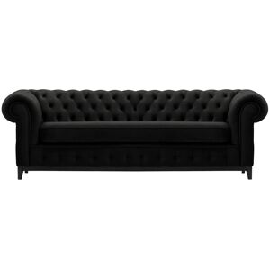 Marlow Home Co. Fromm 4 Seater Chesterfield Sofa Black/Black 78cm H X 244cm W X 92cm D Image