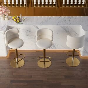 Homary Height Adjustable Swivel Bar Stool White 39.9cm W X 39.9cm D Image