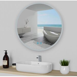 Metro Nelms Round Lighted Framed Wall Mounted Bathroom/Vanity Mirror 60cm H X 60cm W X 4cm D Image