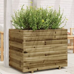 Vidaxl Garden Planter Wax Brown 60X60x49.5 Cm Solid Wood Pine Naturally Impregnated 72cm H x 90cm W x 60cm D Image