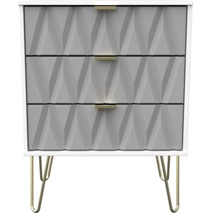 Fairmont Park Fully Assembled Peoa 3 Drawer 57.5Cm W Chest of Drawers Grey/White 74cm H X 57.5cm W X 39.5cm D Image