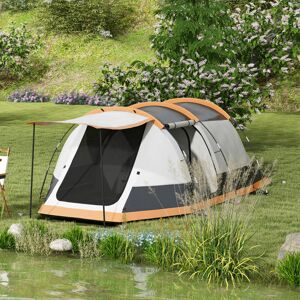 Outsunny 3 Person Tent with Footprint, Rain Fly and Carry Bag Orange 4 Person Image