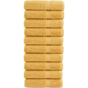 Ebern Designs Nerte 100% Cotton Bath Towels - Set of 10 Gold 100cm L x 50cm W Image