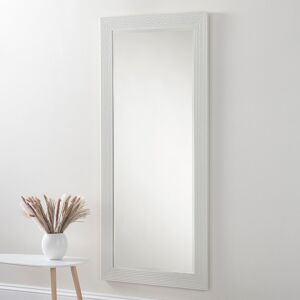 Three Posts Madge Wavy Framed Wall Mounted Accent Mirror Bevelled Gloss White 77cm H x 168.5cm W Image