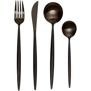Fjørde & Co Danna 16 Piece Cutlery Set, Service for 4 Matte Black 16 Image