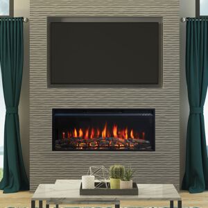 Flare Rodwell 36” Inset Wall Mounted Electric Fire Black 44.2cm H X 36cm W X 15.4cm D Image