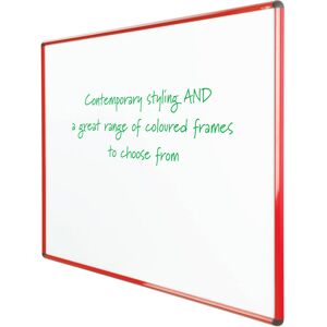 Symple Stuff Magnetic Whiteboard Red 120cm H x 150cm W Image