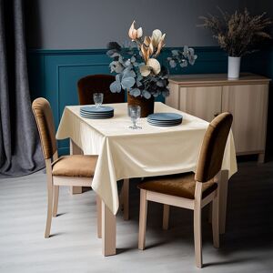 Lilijan Home & Curtain Matte Velvet Square Tablecloth Off White 132cm W x 355cm L Image