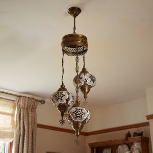 Latitude Vive 3- Light Cluster Globe Pendant Brown/Amber 90cm H X 30cm W X 30cm D Image