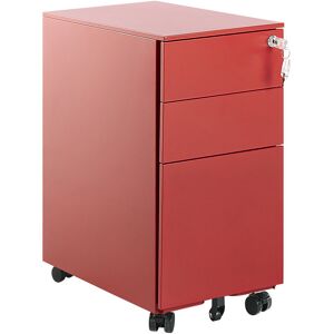 17 Stories Bridget-Malikia 3 Drawer Filing Cabinet Red 60cm H X 30cm W X 50cm D Image