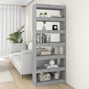 Ebern Designs Garneta Etagere Bookcase Concrete Grey (4 Shelves) 198cmH x 80cmW x 30cmD Image
