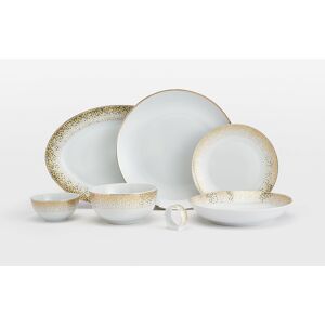 Waterside Christmas in a Box 50 Piece Dinnerware Set, Service for 6 Gold Sparkle 50 Image