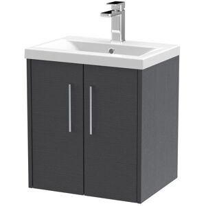 Hudson Reed Juno 500mm Wall Hung Single Vanity Graphite Grey 579mm H X 500mm W X 390mm D Image