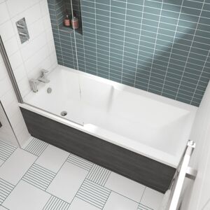 Nuie Shower Baths Insert Back to Wall Bathtub White 40cm H x 80cm W x 180cm L Image