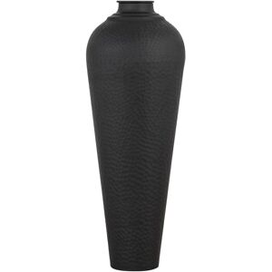 Ivy Bronx Matt Black Large Hammered Vase With Lid Black 80cm H x 31cm W x 31cm D Image