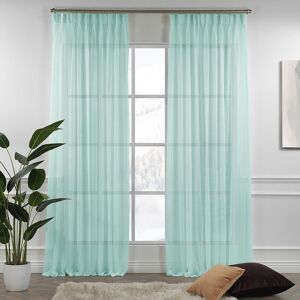 Noine Home Deco Polyester Sheer Pinch Pleat Single Curtain Panel Panel Teal Green 190cm Width x 500cm Drop Image