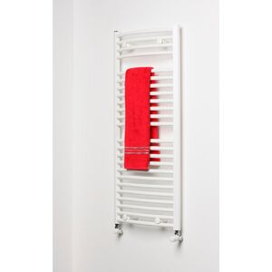 Belfry Heating Phoebe Vertical Curved Towel Rail White 117.2cm L x 75cm W x 7cm D Image
