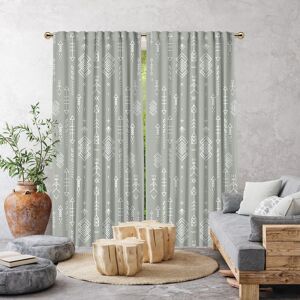 Bloomsbury Market Anjelita Semi Sheer Curtains Grey 140cm Width x 245cm Drop Image