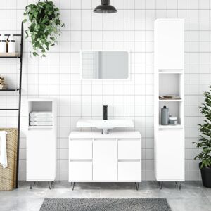 George Oliver Agnon 80Cm W x 60Cm H x 33Cm D Floor Mounted Bathroom Cabinet White 60cm H X 80cm W X 33cm D Image