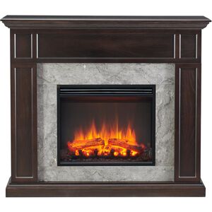 Rosalind Wheeler Agshin Electric Fire Espresso Oak 105cm H X 122cm W X 25cm D Image